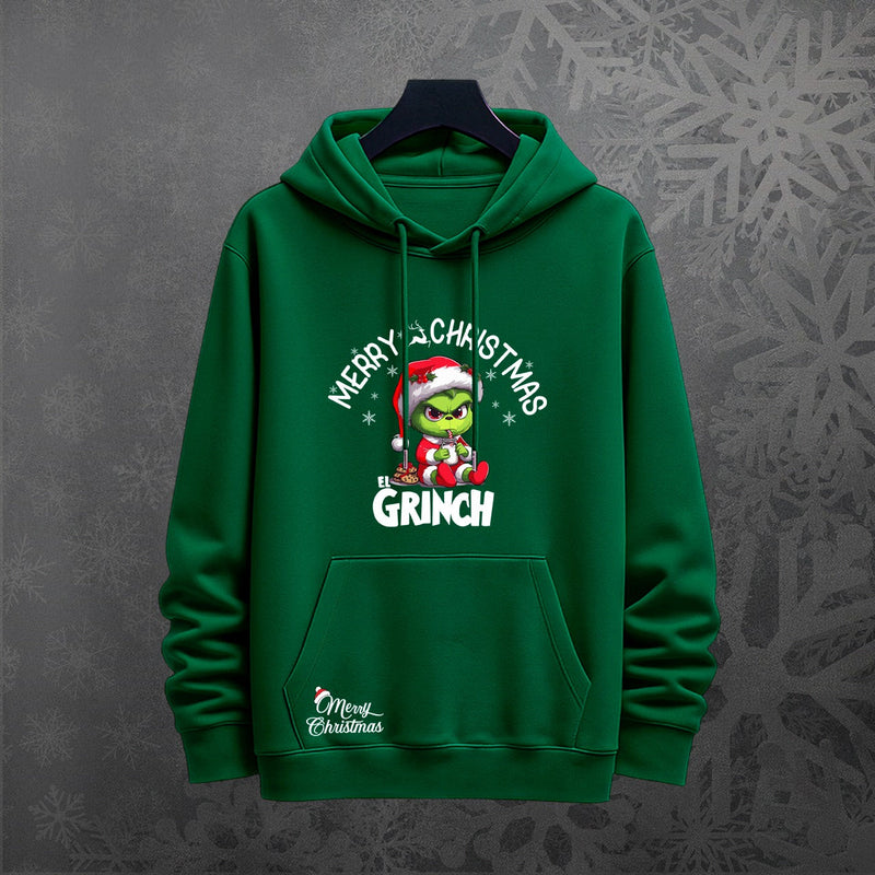Hoodie Grinch Merry Christmas color verde oscuro