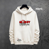 Hoodie Papá Noel entre Letras color marfil