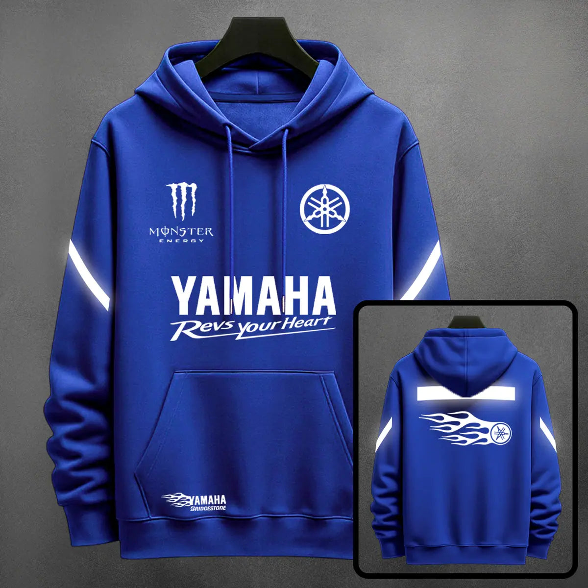 Hoodie Yamaha Reflectivo color azul rey