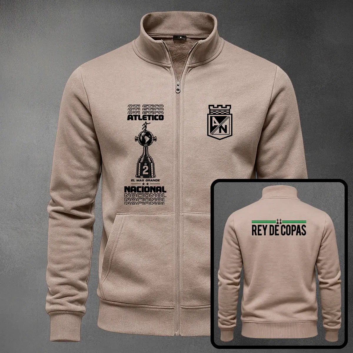 Chaqueta cuello alto Nacional Libertadores color cocoa