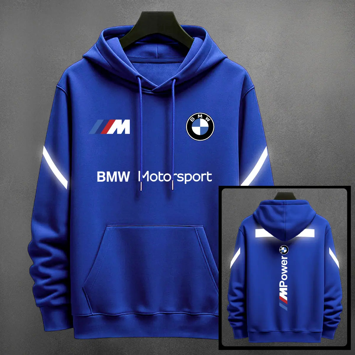 Hoodie BMW Reflectivo color azul rey