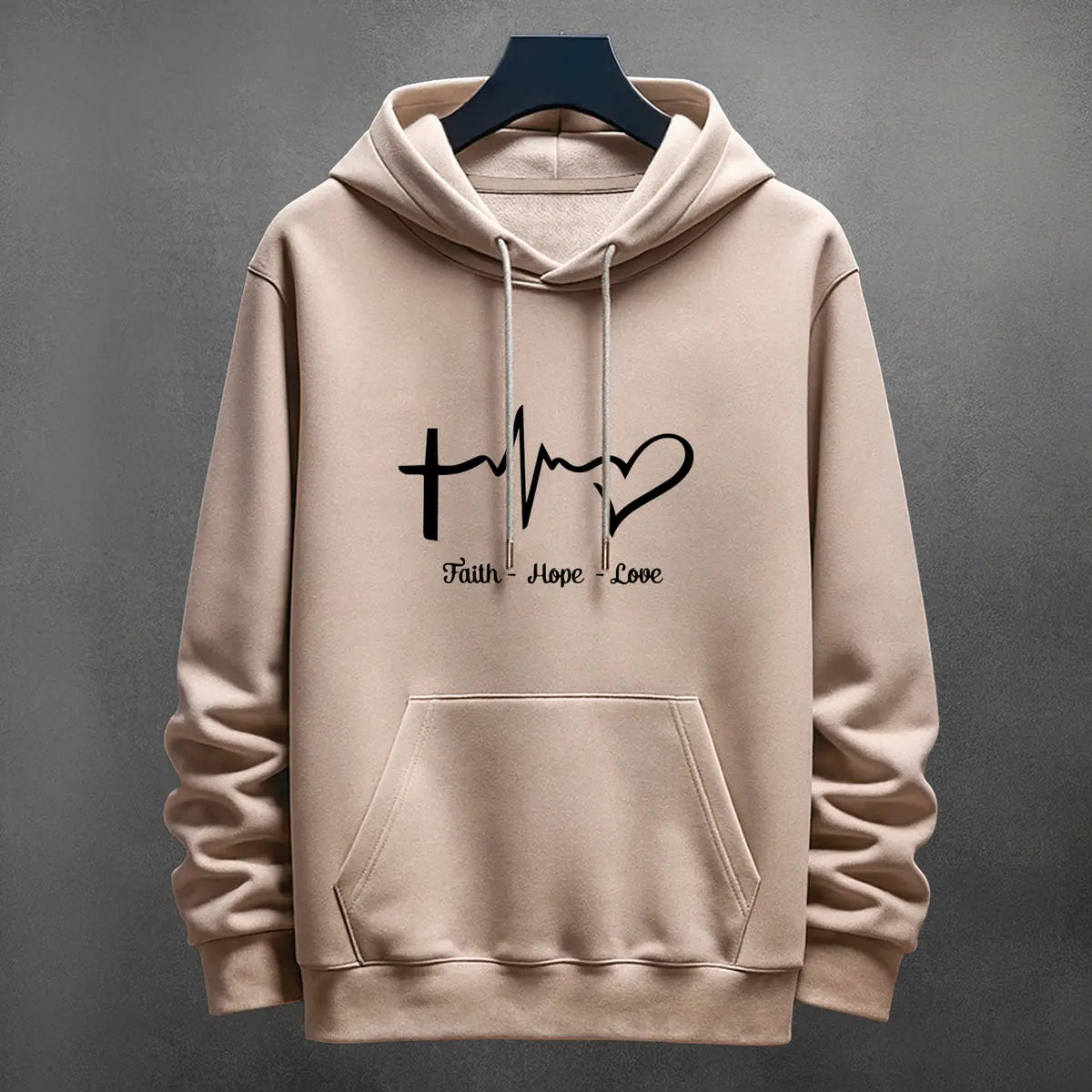 Hoodie Faith Hope Love color cocoa