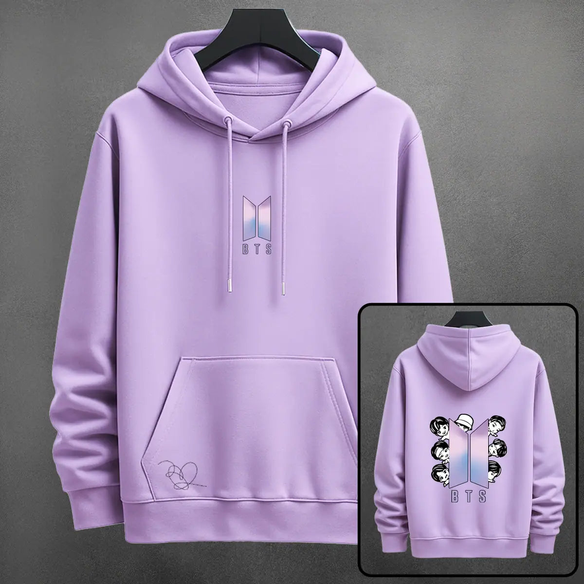 Hoodie Grupo BTS color lila