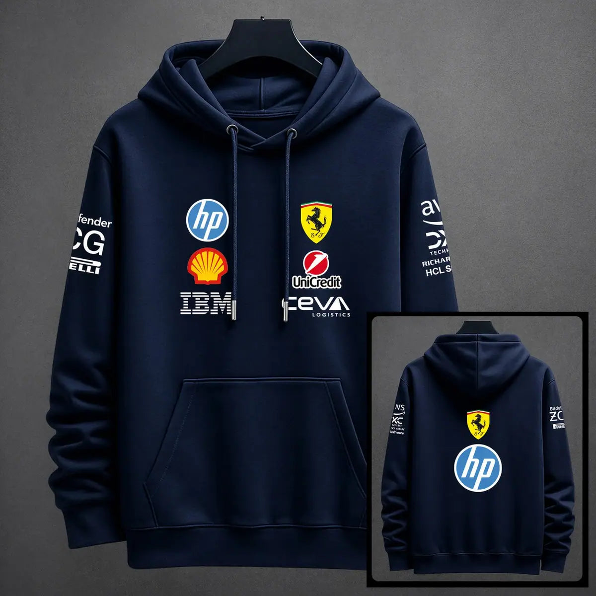 Hoodie Ferrari color azul navy