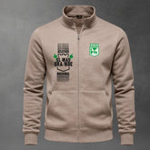 Chaqueta cuello alto Nacional Rey de Copas color cocoa