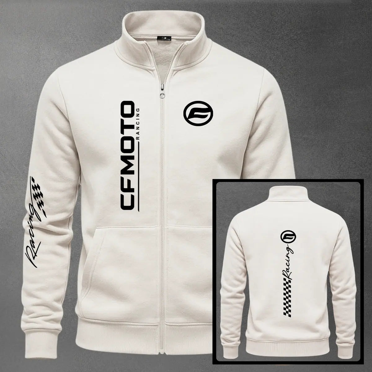 Chaqueta cuello alto CFMOTO color marfil