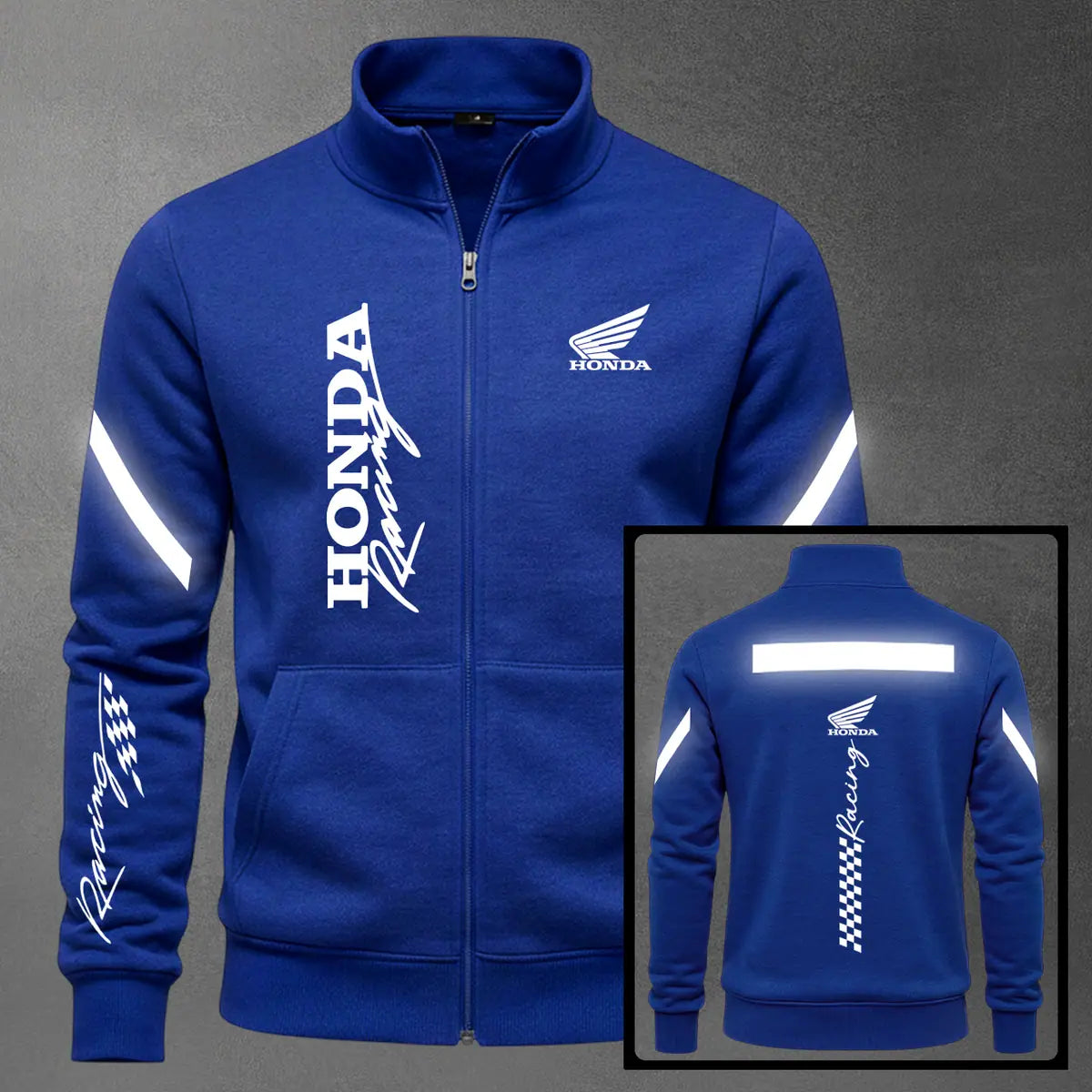 Chaqueta cuello alto Honda Reflectivo color azul rey