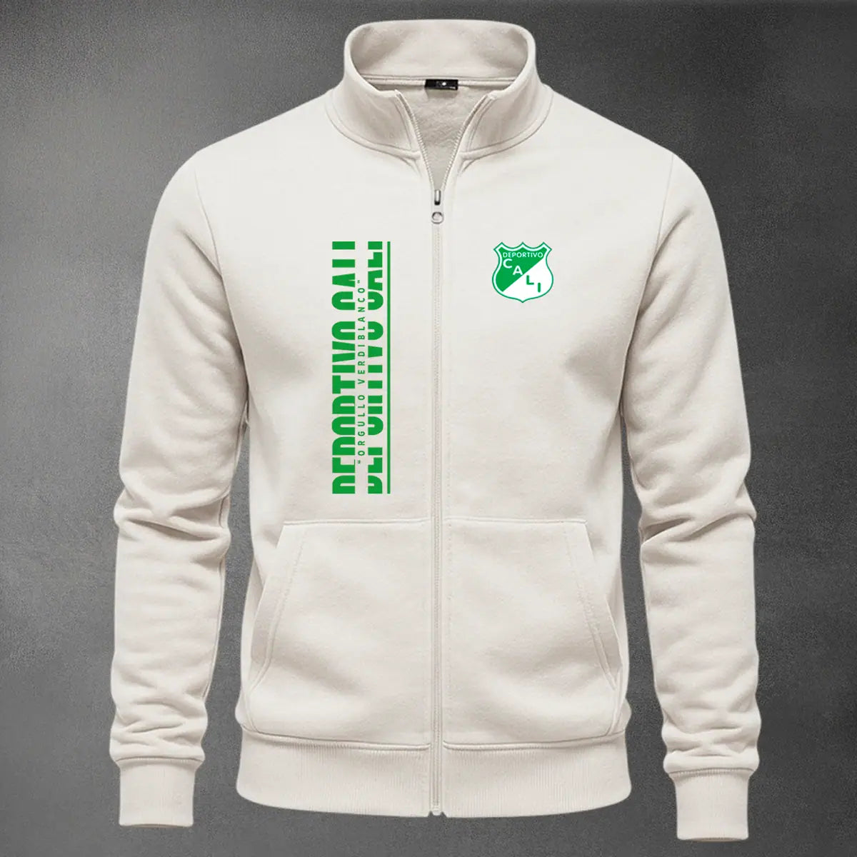 Chaqueta cuello alto Deportivo Cali color marfil