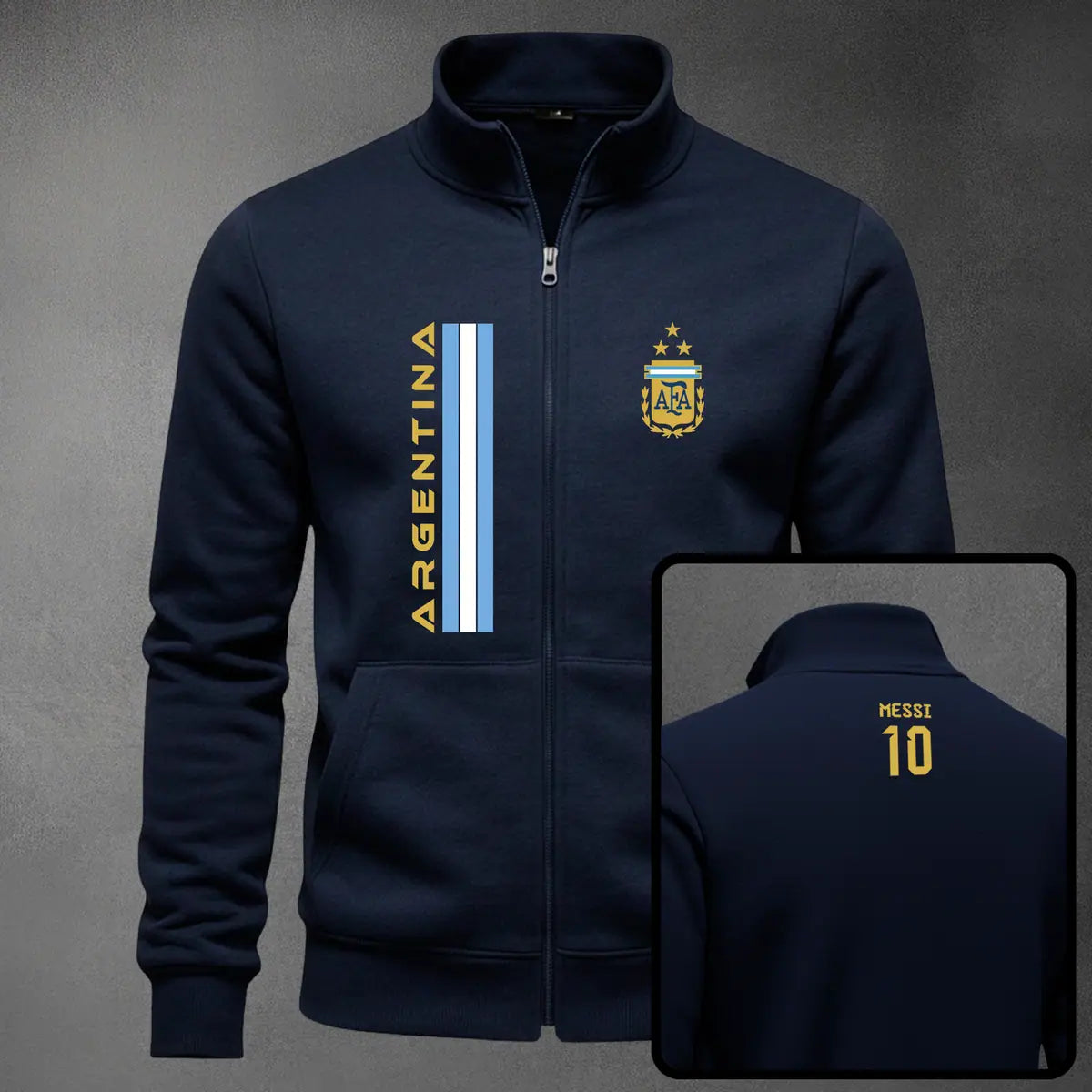 Chaqueta cuello alto Argentina color azul navy