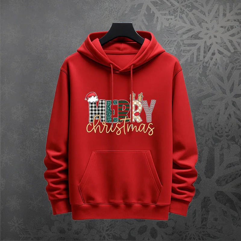 Hoodie Merry Christmas color rojo