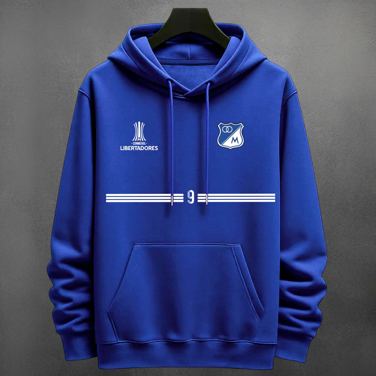 Hoodie Millonarios Linea Horizontal color azul rey