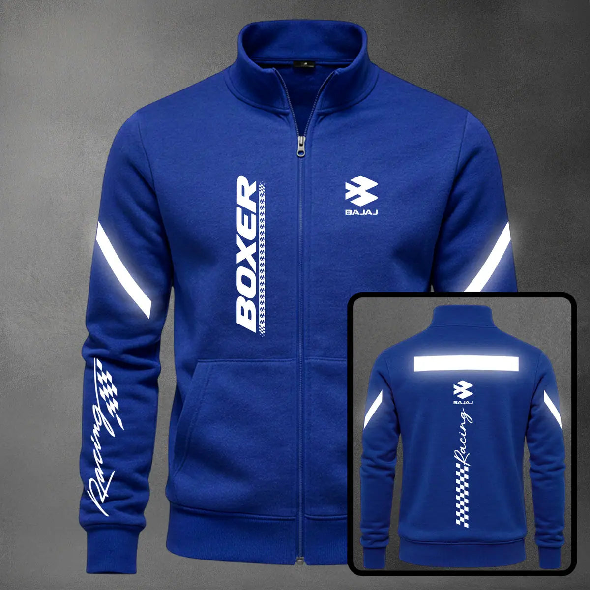 Chaqueta cuello alto Boxer Reflectivo color azul rey