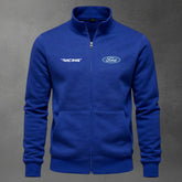 Chaqueta cuello alto Ford Bordado color azul rey