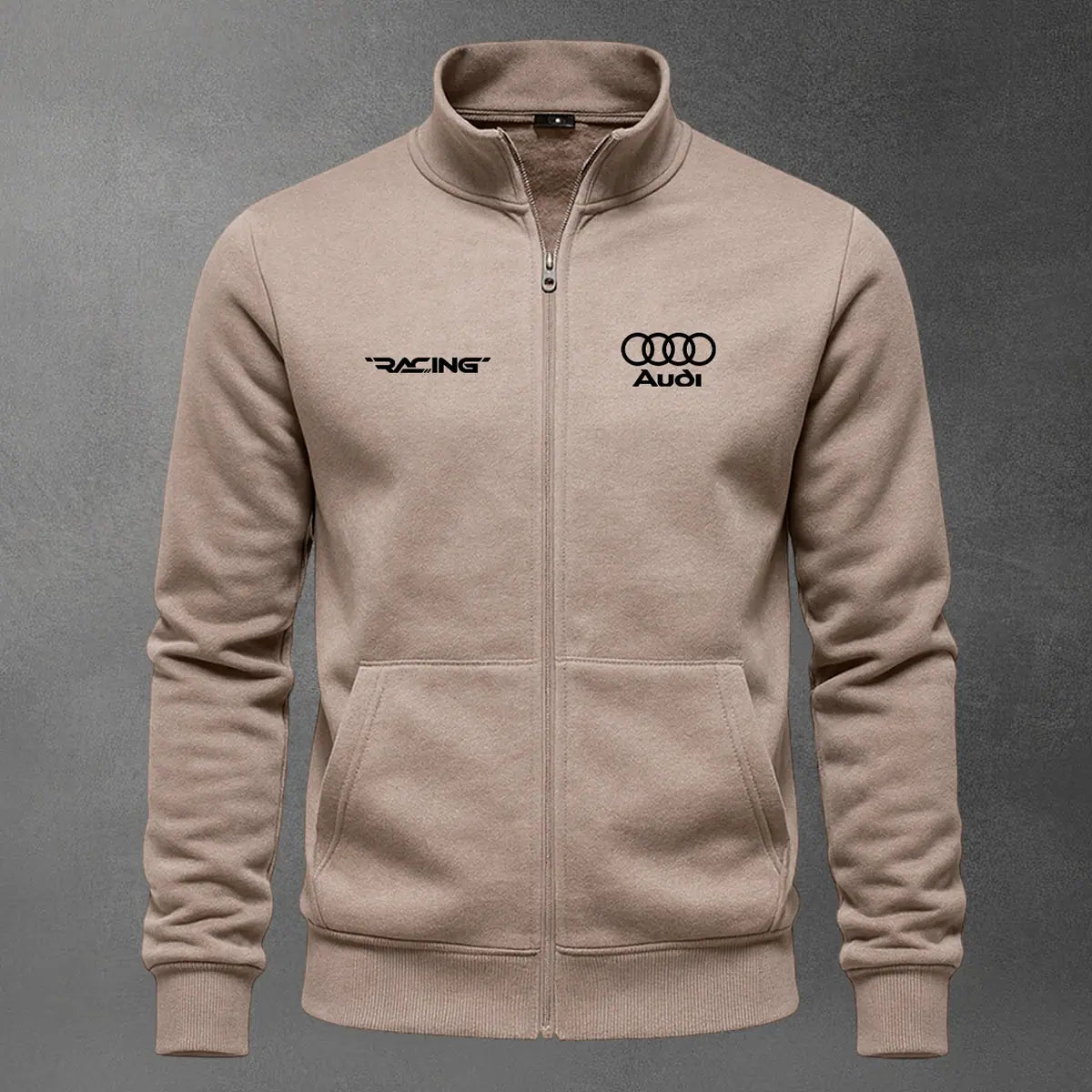 Chaqueta cuello alto Audi Bordado color cocoa