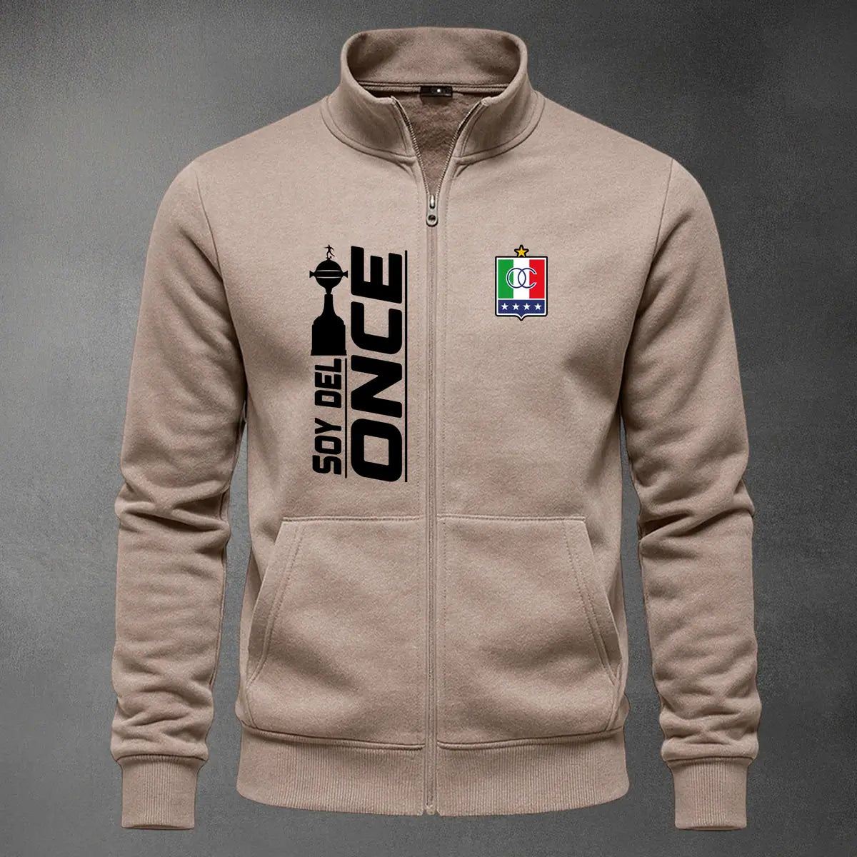 Chaqueta cuello alto Once Caldas color cocoa