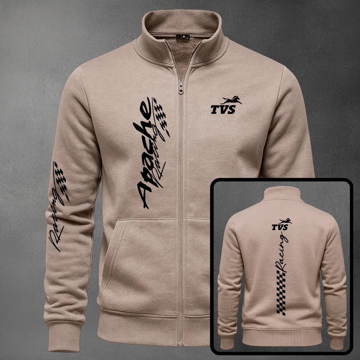 Chaqueta cuello alto Apache Racing color cocoa