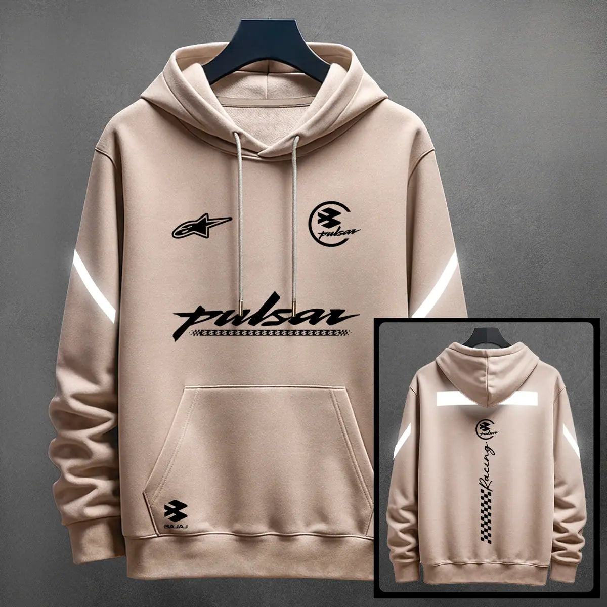 Hoodie Pulsar Reflectivo color cocoa