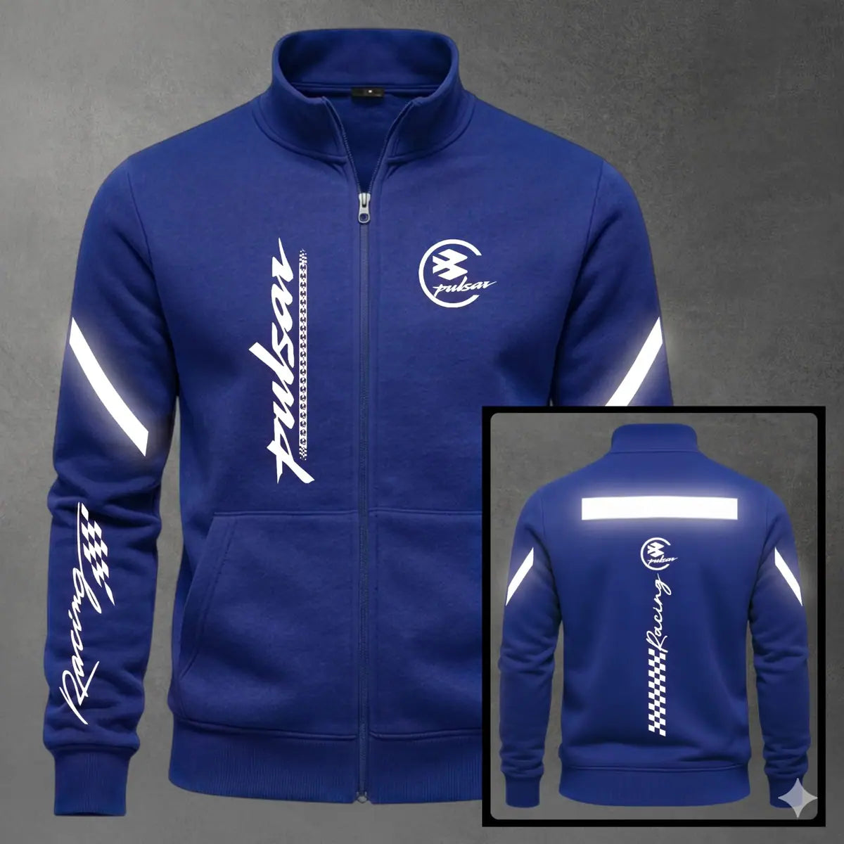Chaqueta cuello alto Pulsar Reflectivo color azul rey