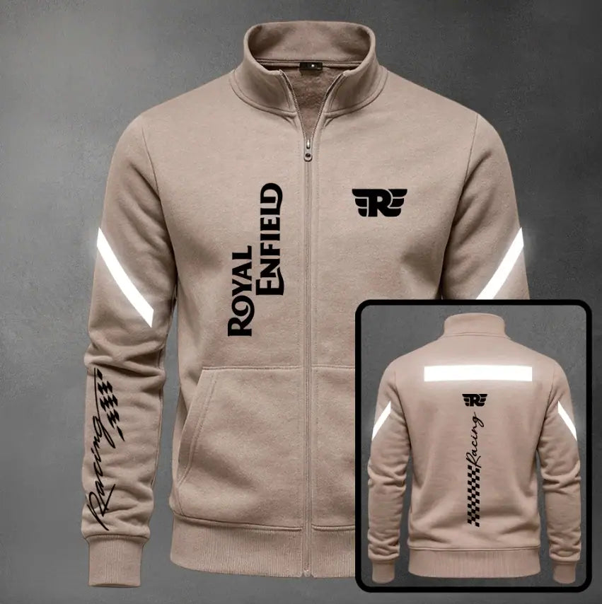 Chaqueta cuello alto Royal Enfield Reflectivo color cocoa