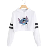 BUZO CORTO CON LINEAS DAMA BLANCO STICH