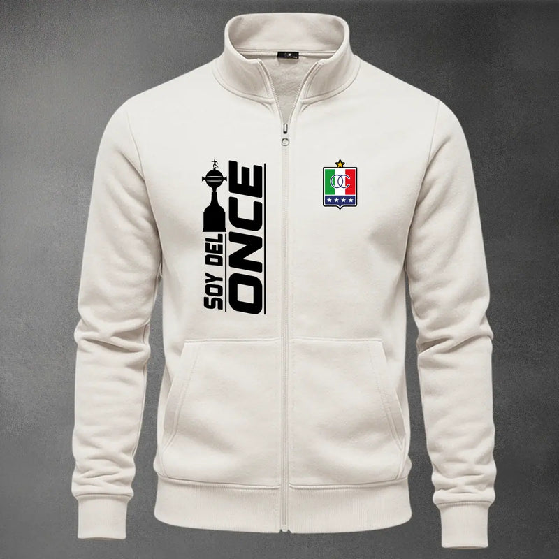 Chaqueta cuello alto Once Caldas color marfil