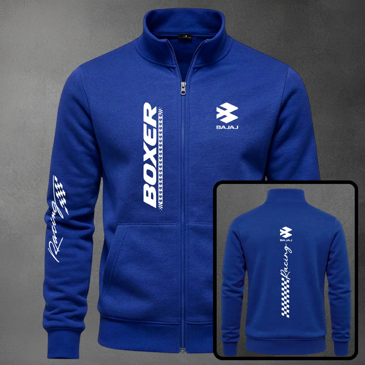 Chaqueta cuello alto Boxer color azul rey