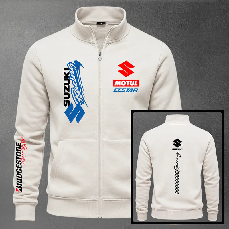 Chaqueta cuello alto Suzuki color marfil