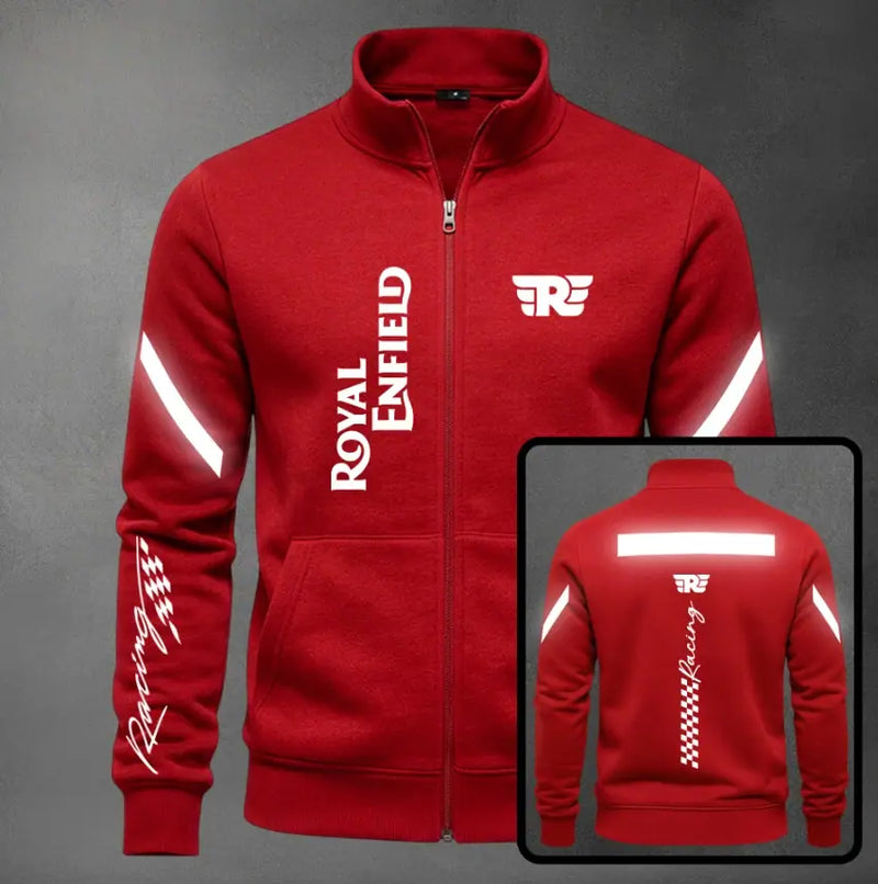 Chaqueta cuello alto Royal Enfield Reflectivo color rojo