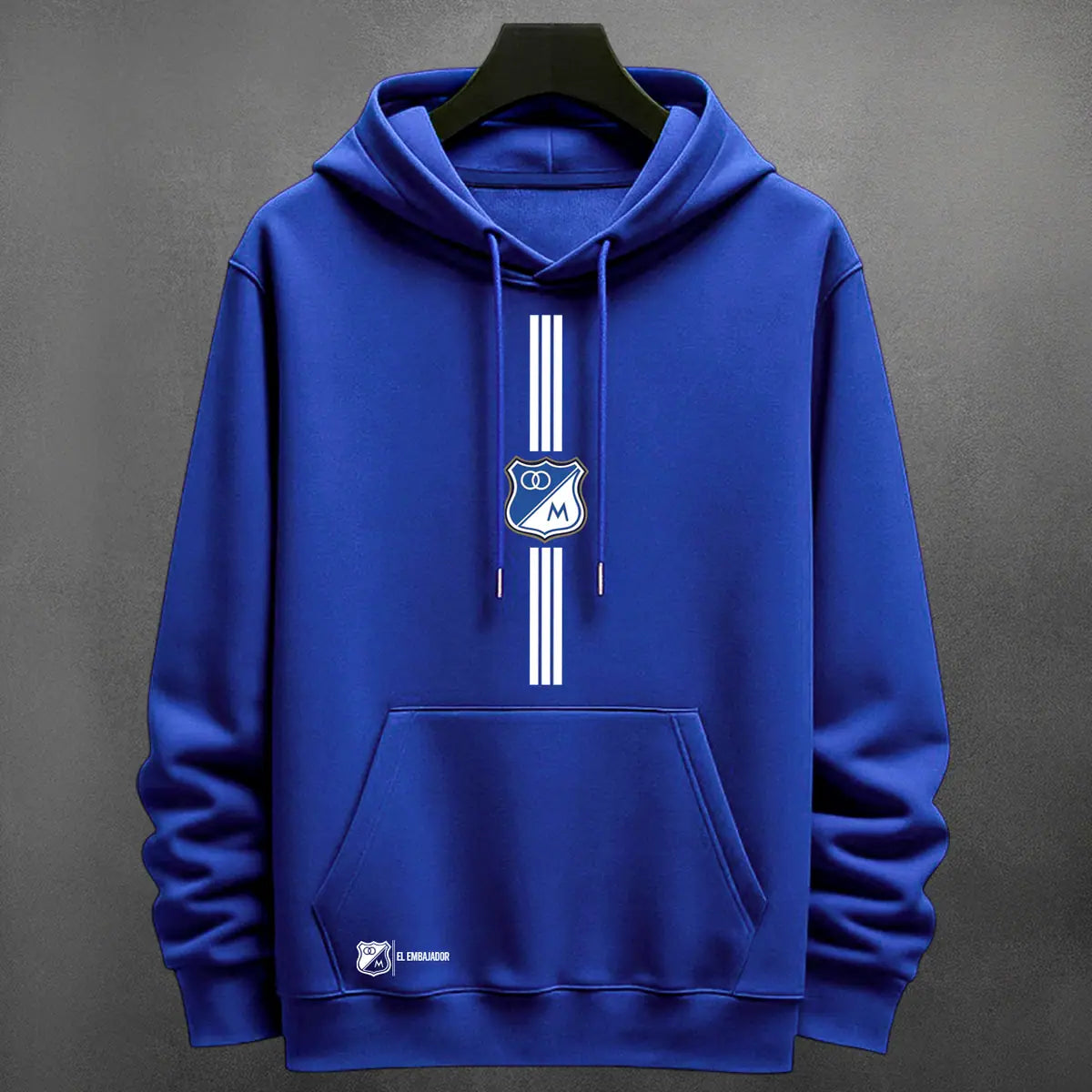 Hoodie Millonarios Linea color azul rey