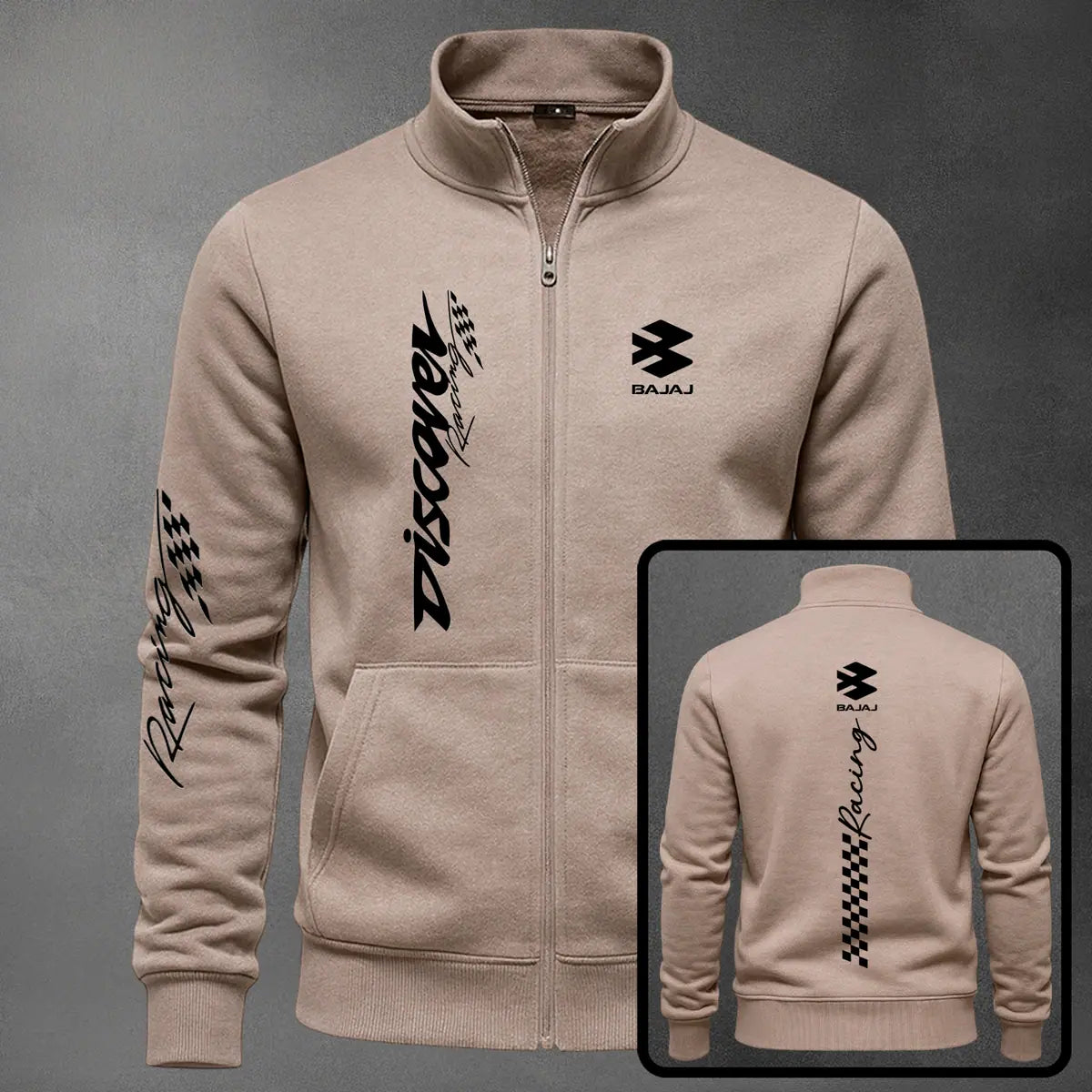 Chaqueta cuello alto Discover Racing color cocoa