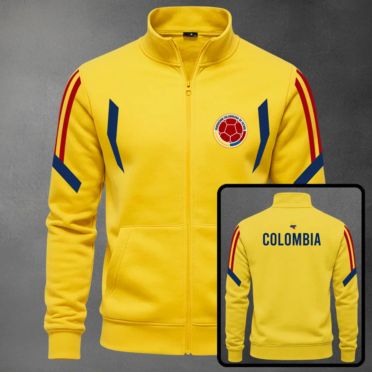 Chaqueta cuello alto Colombia Élite color amarillo