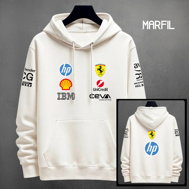 Hoodie Ferrari color marfil