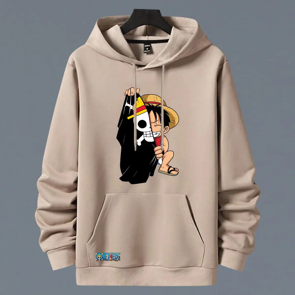 Hoodie Luffy Bandera color cocoa