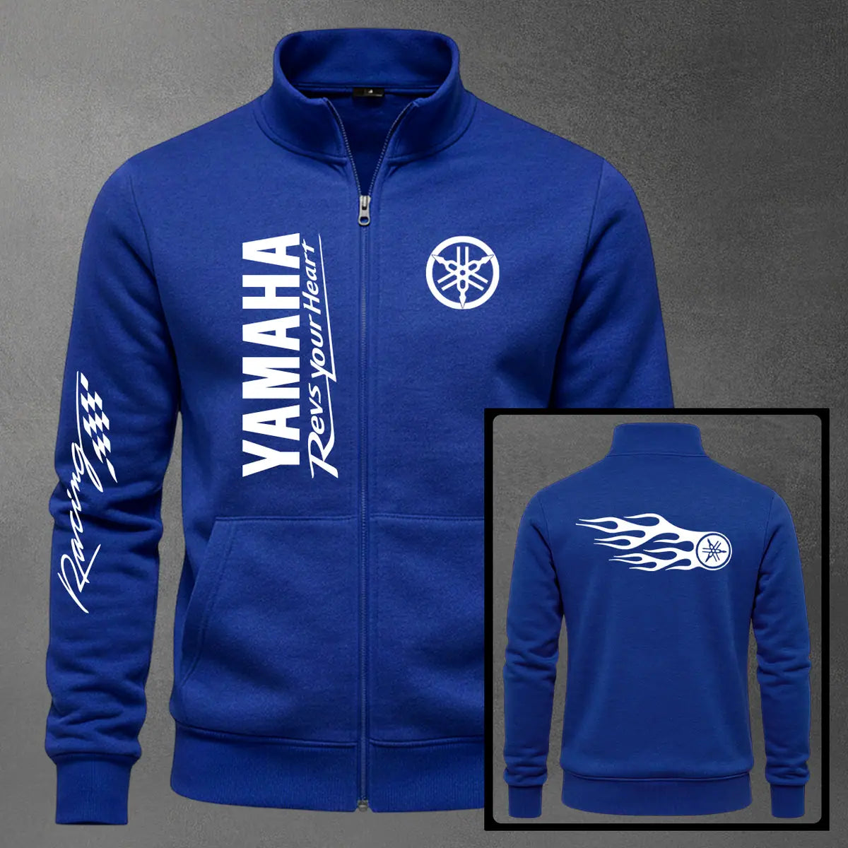 Chaqueta cuello alto Yamaha color azul rey