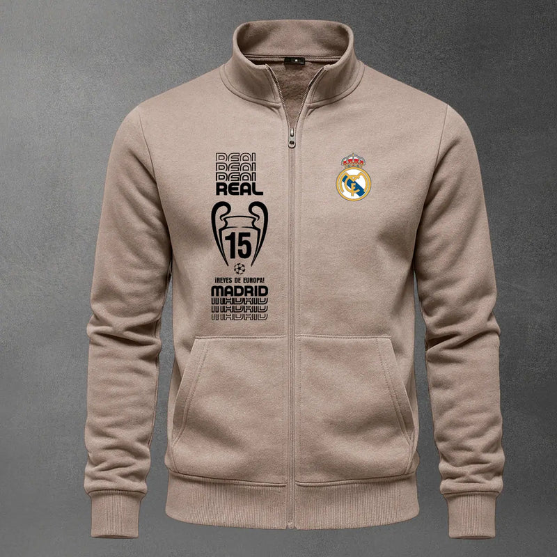 Chaqueta cuello alto Real Madrid color cocoa