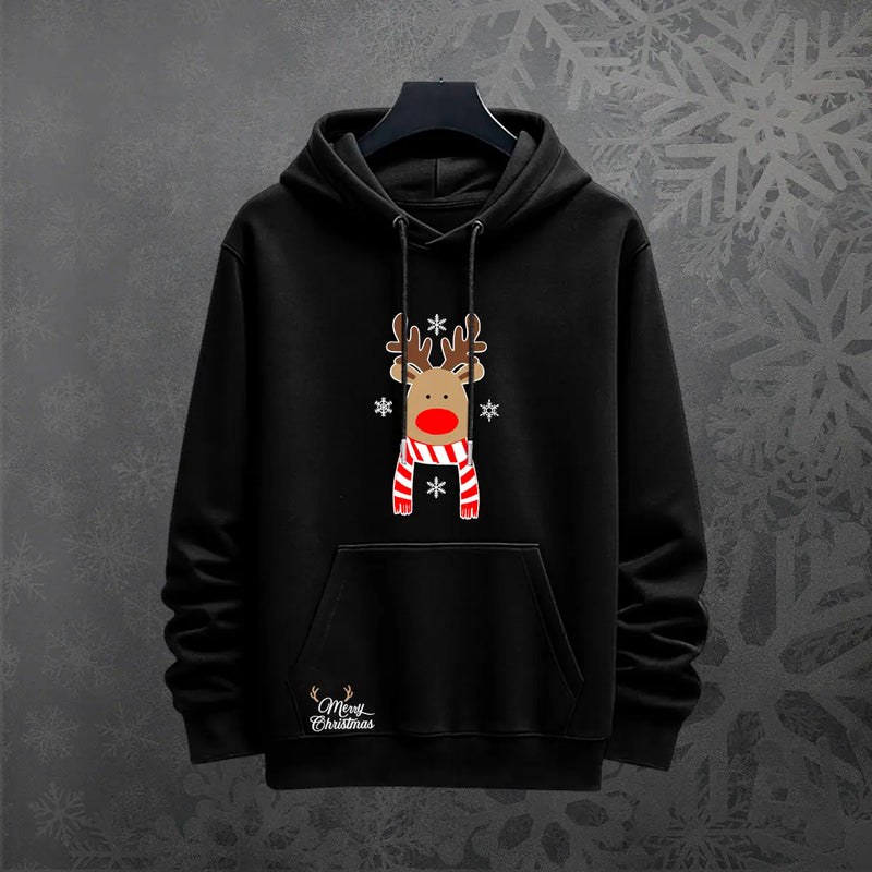 Hoodie Reno Navideño color negro
