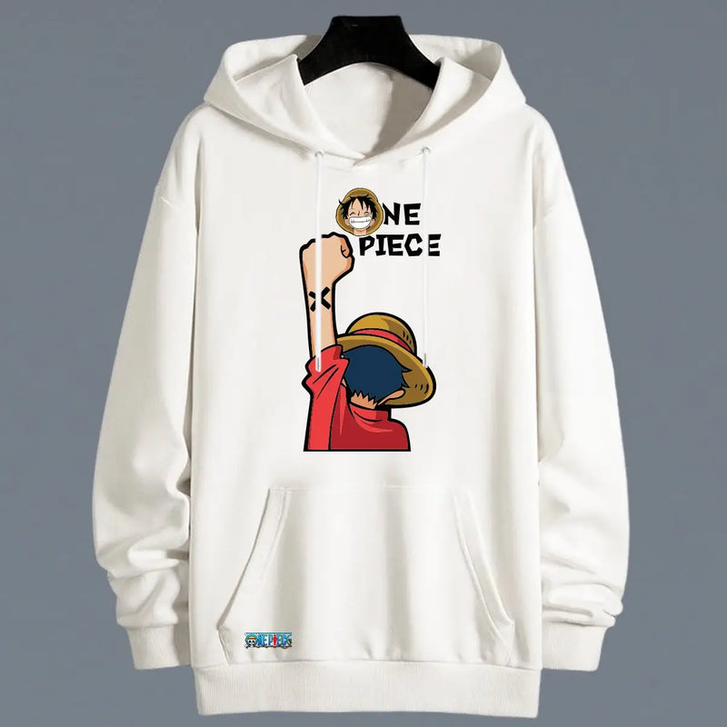 Hoodie Luffy color marfil