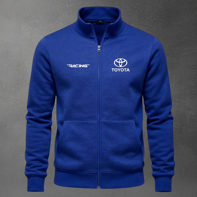 Chaqueta cuello alto Toyota Bordado color azul rey