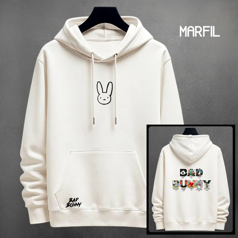 Hoodie Bad Bunny color marfil