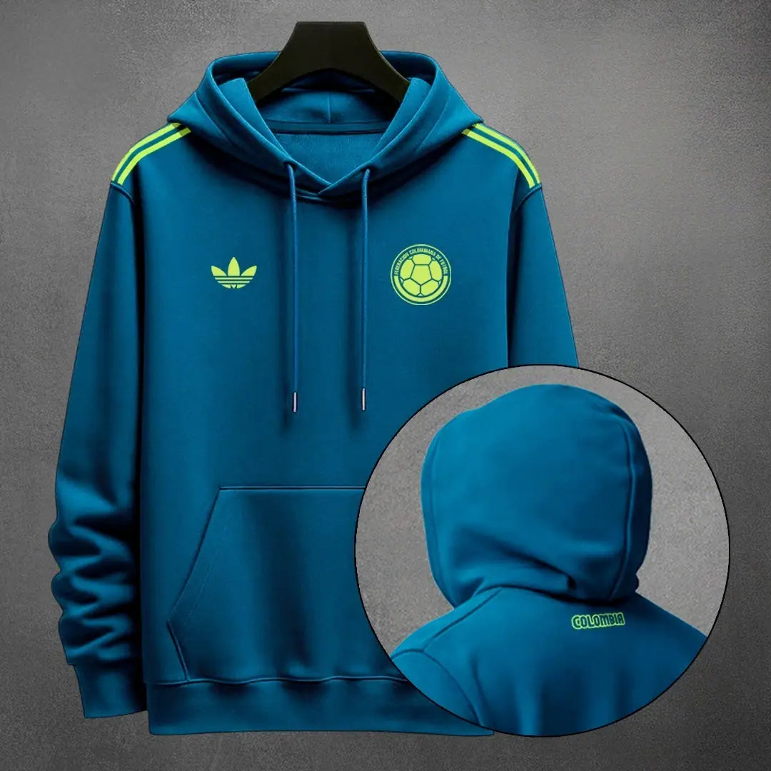 Hoodie Colombia Visitante color azul petróleo