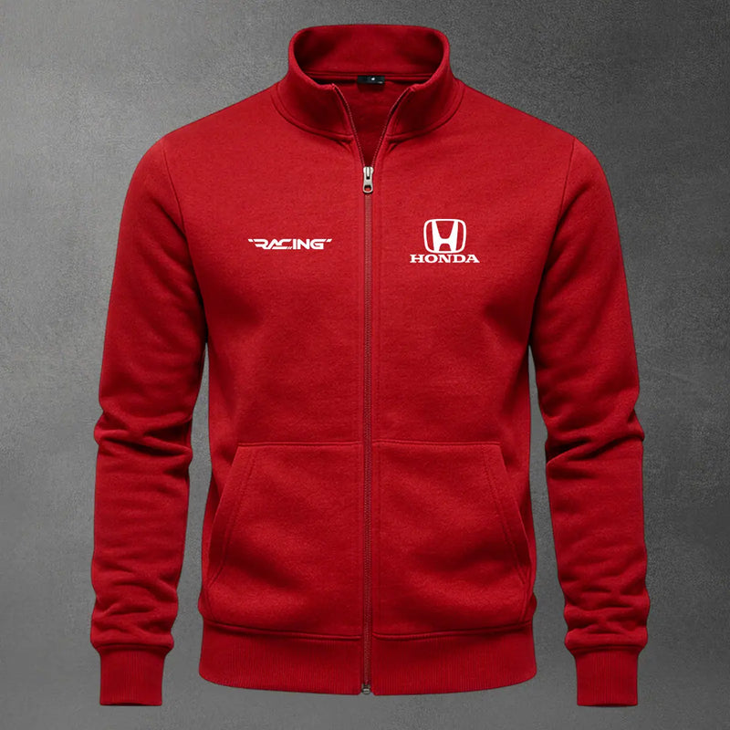 Chaqueta cuello alto Honda Bordado color rojo