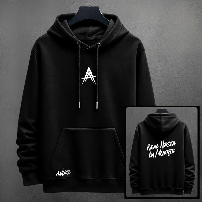 Hoodie Anuel color negro