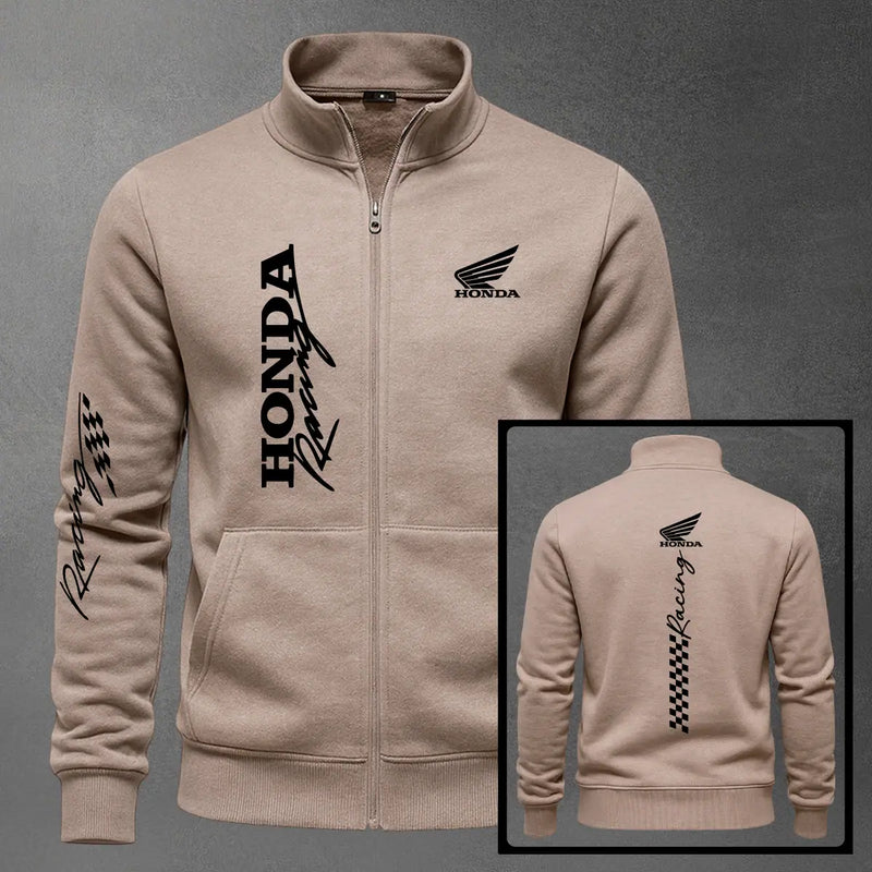 Chaqueta cuello alto Honda color cocoa