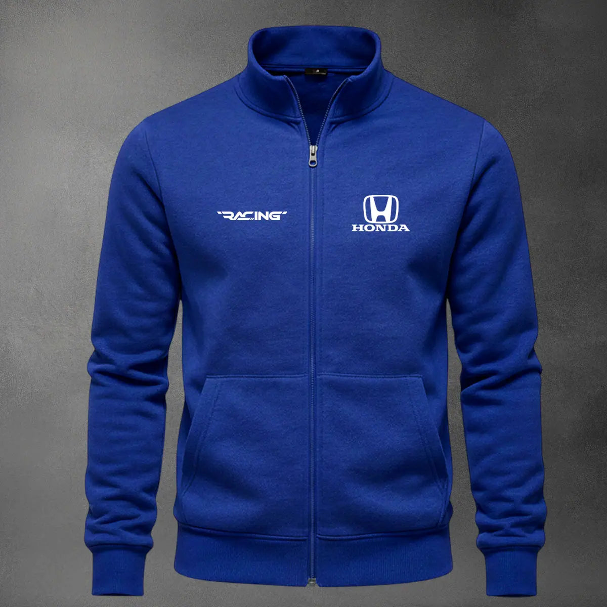 Chaqueta cuello alto Honda Bordado color azul rey