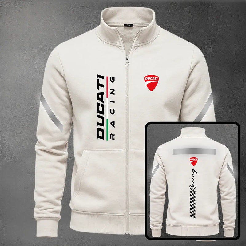 Chaqueta cuello alto Ducati Reflectivo color marfil