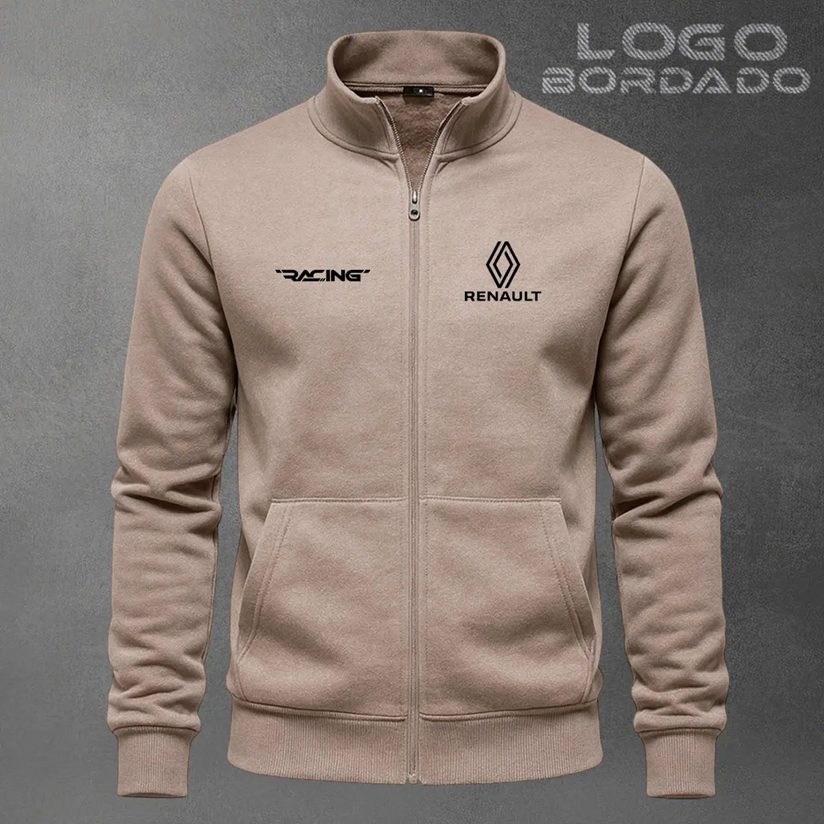 Chaqueta cuello alto Renault Bordado color cocoa
