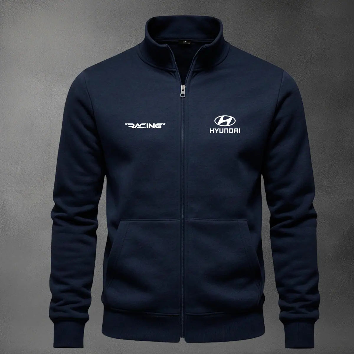 Chaqueta cuello alto Hyundai Bordado color azul navy