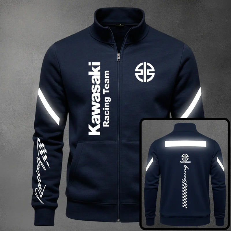 Chaqueta cuello alto Kawasaki Reflectivo color azul navy