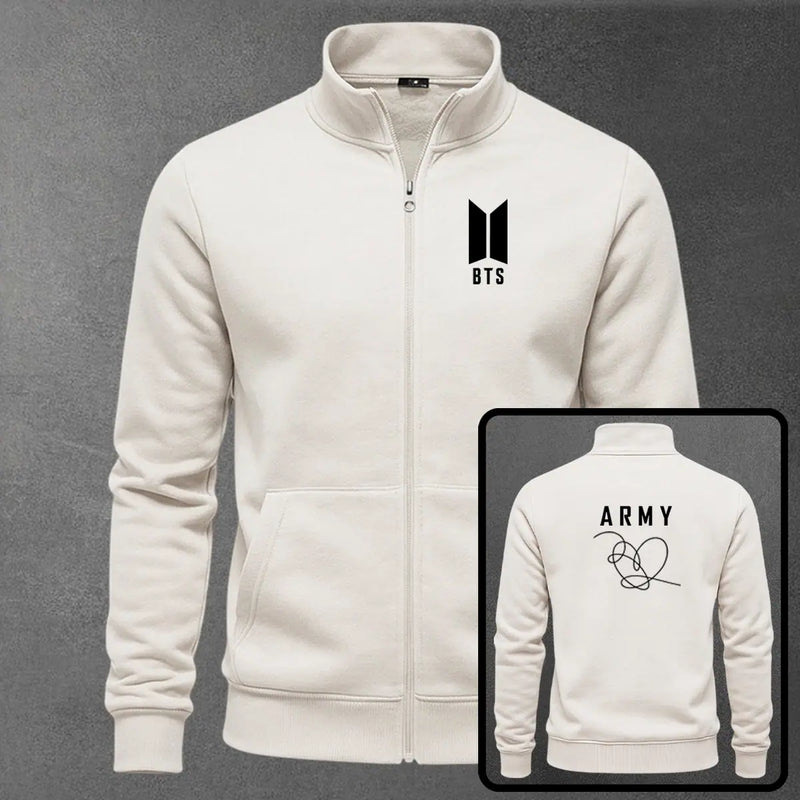 Chaqueta cuello alto BTS - Army color marfil