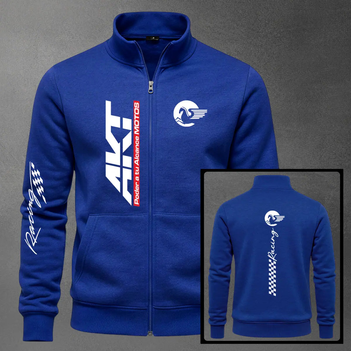 Chaqueta cuello alto AKT color azul rey
